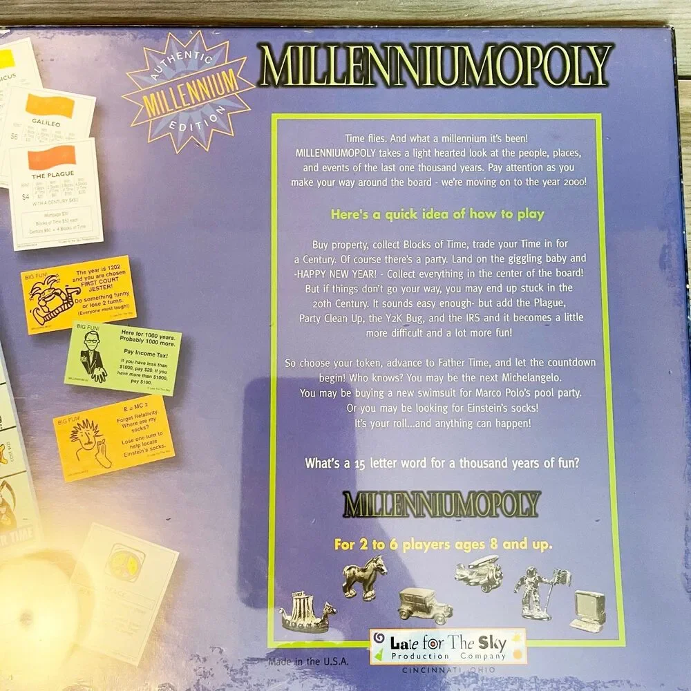 Millenniumopoly Sealed Board Game Millennium Edition 2000 Late for the Sky Rare